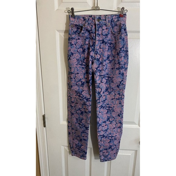 Squeeze Denim - Vintage Early 80s Squeeze In Floral All Over Print Women’s Jeans Size 3